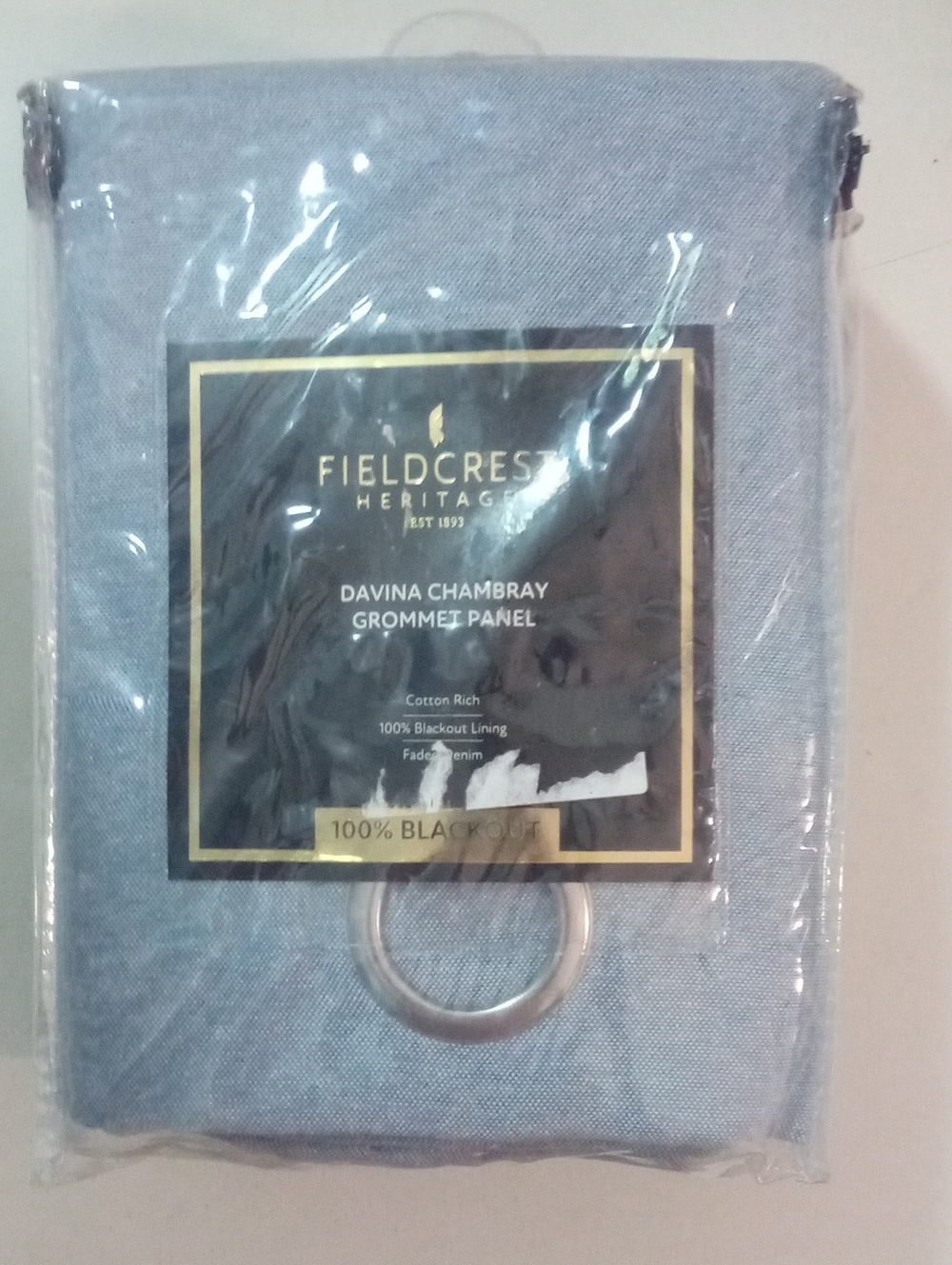 Fieldcrest Davina Chambray Grommet Panel - Light Blue Denim 108" N At $108